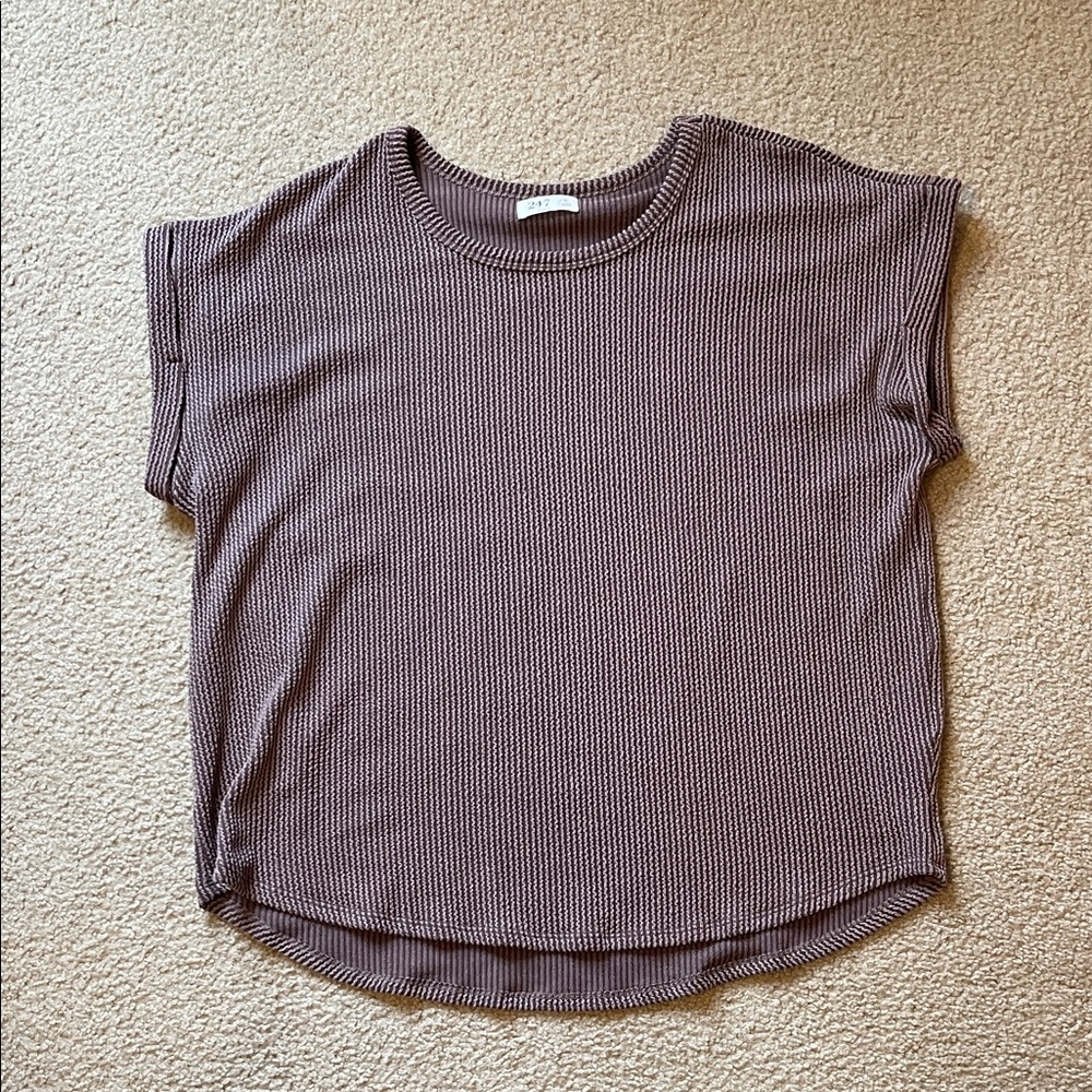 Maurices Short Sleeve Ribbed Top
